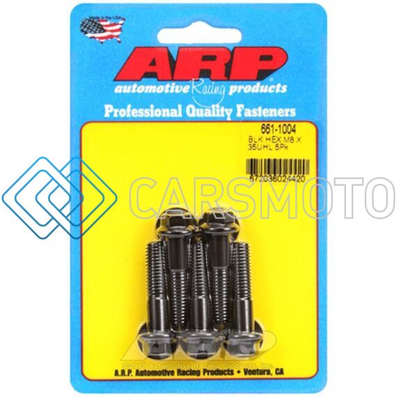 ARP 661-1004 M8 X 1.25 X 35 BLACK OXIDE HEX BOLTS (5/PKG)