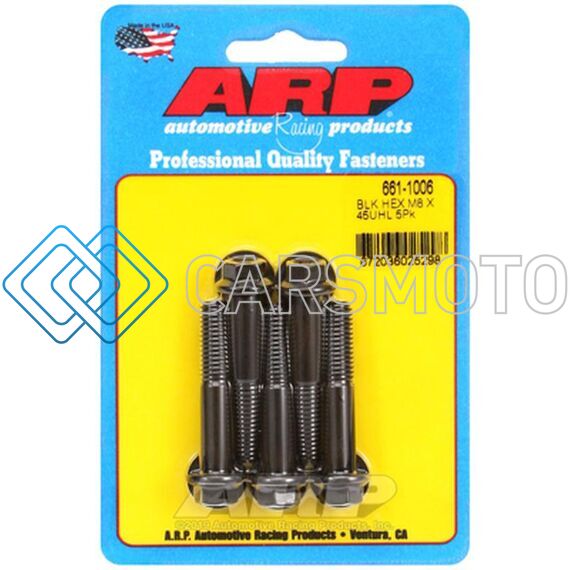 ARP 661-1006 M8 X 1.25 X 45 HEX BLACK OXIDE BOLTS (5/PKG)