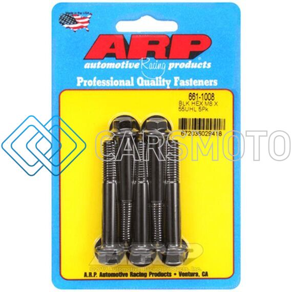 ARP 661-1008 M8 X 1.25 X 55 HEX BLACK OXIDE BOLTS (5/PKG)