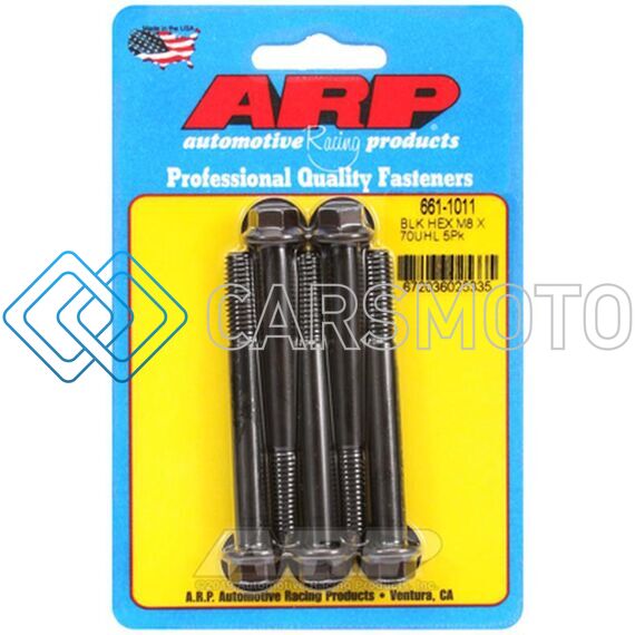 ARP 661-1011 M8 X 1.25 X 70 HEX BLACK OXIDE BOLTS