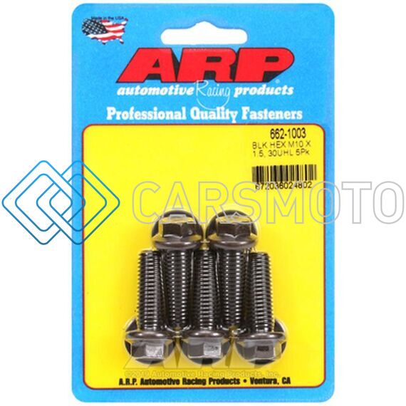 ARP 662-1003 M10 X 1.50 X 30 HEX BLACK OXIDE BOLTS (5/PKG)