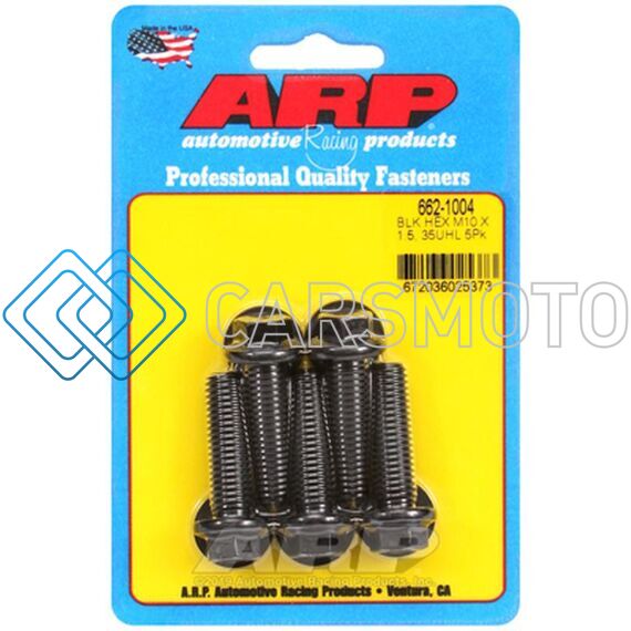 ARP 662-1004 M10 X 1.50 X 35 HEX BLACK OXIDE BOLTS (5/PKG)