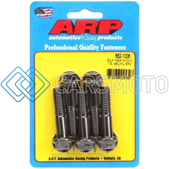 ARP 662-1006 M10 X 1.50 X 45 HEX BLACK OXIDE BOLTS (5/PKG)