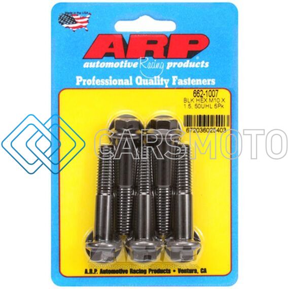 ARP 662-1007 M10  X 1.50 X 50 HEX BLACK OXIDE BOLTS (5/PKG)