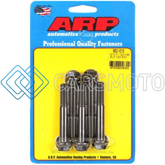 ARP 662-1013 M10 X 1.50 X 65 HEX BLACK OXIDE BOLTS (5/PKG)
