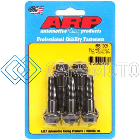 ARP 663-1005 M10 X 1.25 X 40 HEX BLACK OXIDE BOLTS (5/PKG)