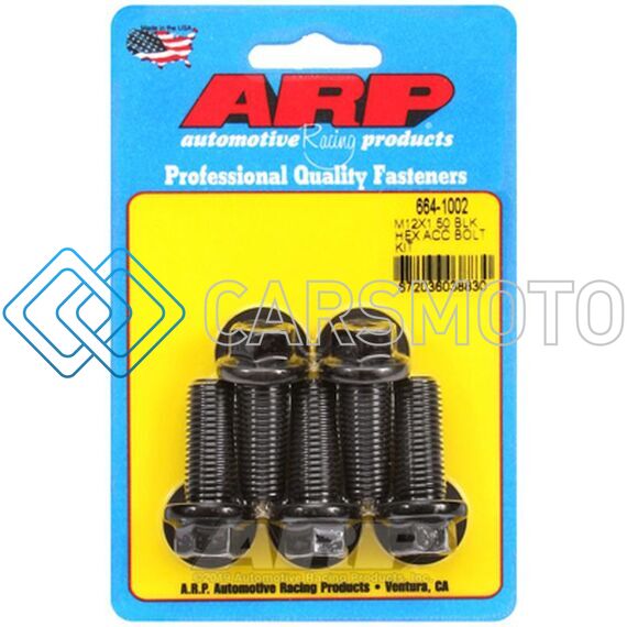 ARP 664-1002 M12 X 1.50 X 30 HEX BLACK OXIDE BOLTS (5/PKG)