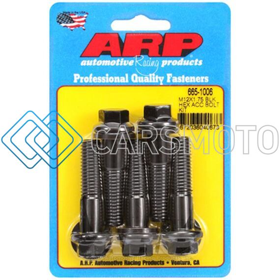 ARP 665-1006 M12  X 1.75 X 50 HEX BLACK OXIDE BOLTS (5/PKG)