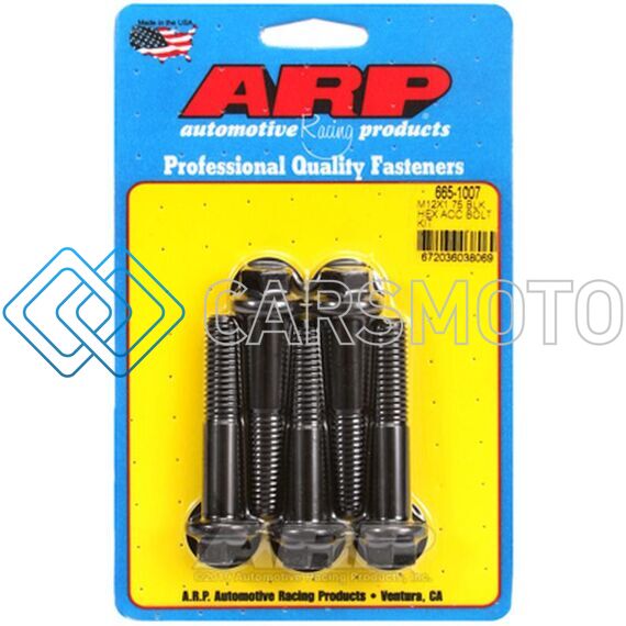 ARP 665-1007 M12 X 1.75 X 60 HEX BLACK OXIDE BOLTS (5/PKG)