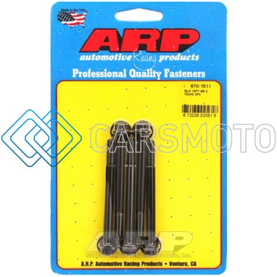 ARP 670-1011 M6 X 1.00 X 70 12PT BLACK OXIDE BOLTS - 5PK