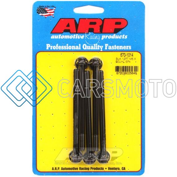 ARP 670-1014 M6 X 1.00 X 90 12PT BLACK OXIDE BOLTS (5/PKG)
