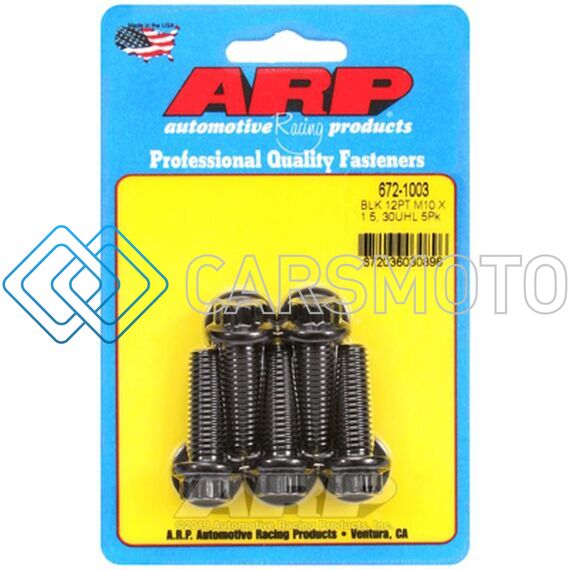 ARP 672-1003 M10 X 1.50 X 30 12PT BLACK OXIDE BOLTS (5/PKG)