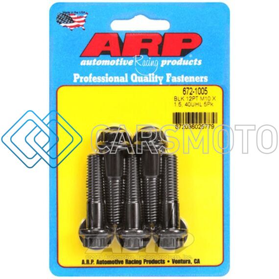 ARP 672-1005 M10 X 1.50 X 40 12PT BLACK OXIDE BOLTS (5/PKG)