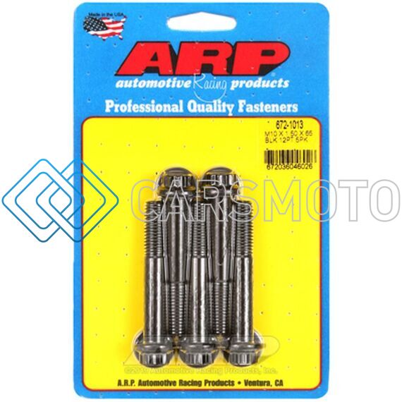 ARP 672-1013 M10 X 1.50 X 65MM 12PT BLACK OXIDE BOLTS (5/PKG)