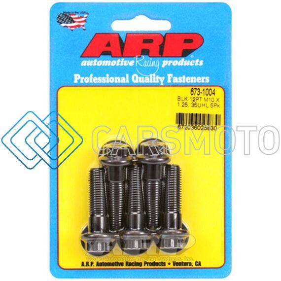 ARP 673-1004 M10 X 1.25 X 35 12PT BLACK OXIDE BOLTS (5/PKG)
