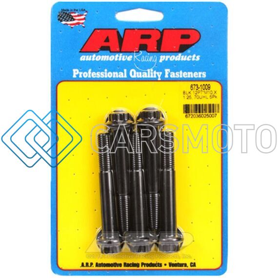 ARP 673-1009 M10 X 1.25 X 70 12PT BLACK OXIDE BOLTS (5/PKG)