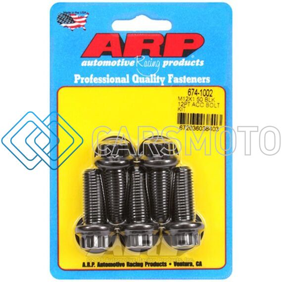 ARP 674-1002 M12 X 1.50 X 30 12PT BLACK OXIDE BOLTS (5/PKG)