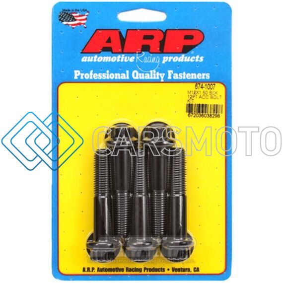 ARP 674-1007 M12 X 1.50 X 60 12PT BLACK OXIDE BOLT - 5PK