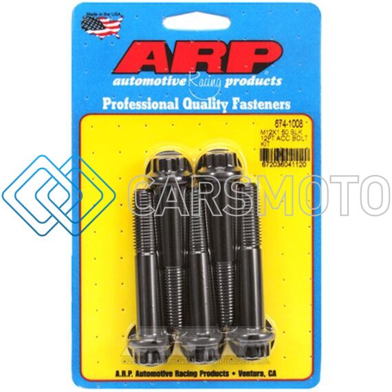ARP 674-1008 M12 X 1.50 X 70 12PT BLACK OXIDE BOLTS (SET OF 5)