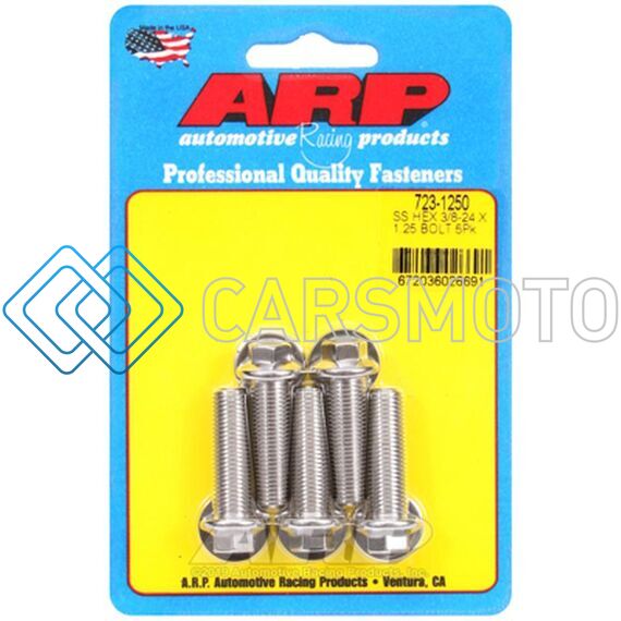 ARP 723-1250 3/8-24 X 1.250 HEX SS BOLTS (5/PKG)