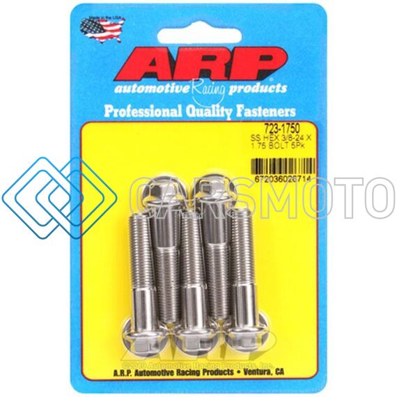 ARP 723-1750 3/8-24 X 1.750 HEX SAINLESS STEEL BOLTS (PACK OF 5)
