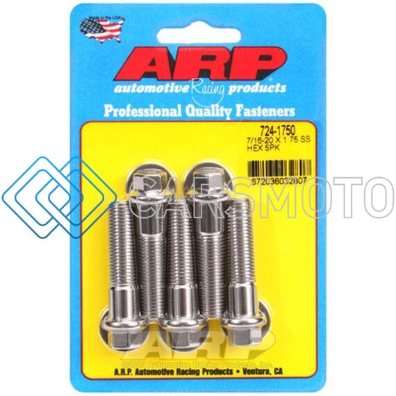 ARP 724-1750 7/16-20 X 1.750 HEX SS BOLTS (5/PKG)