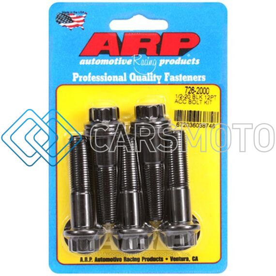 ARP 726-2000 1/2-20 X 2.000 12PT HEX BLACK OXIDE BOLTS (5/PKG)
