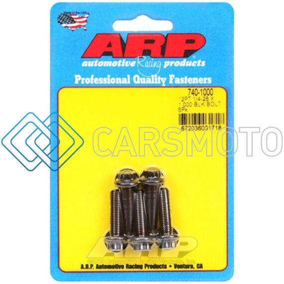 ARP 740-1000 1/4-28 X 1.000IN UHL 12PT BLACK HEX NUT KIT (5/PKG)