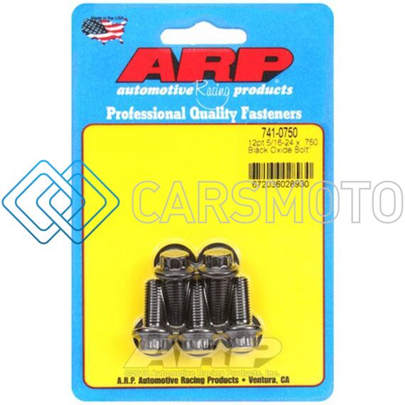 ARP 741-0750 5/16 INCH -24X.750 12PT BLACK OXIDE BOLTS (5/PKG)