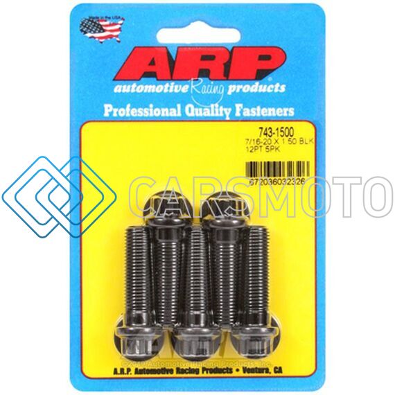 ARP 743-1500 7/16 INCH -20X1.500 12PT BLACK OXIDE BOLTS (5/PKG)