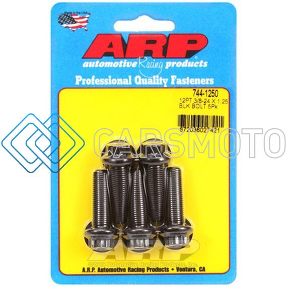 ARP 744-1250 3/8-24 X 1.250IN UHL 12PT BLACK HEX NUT KIT (5/PKG)