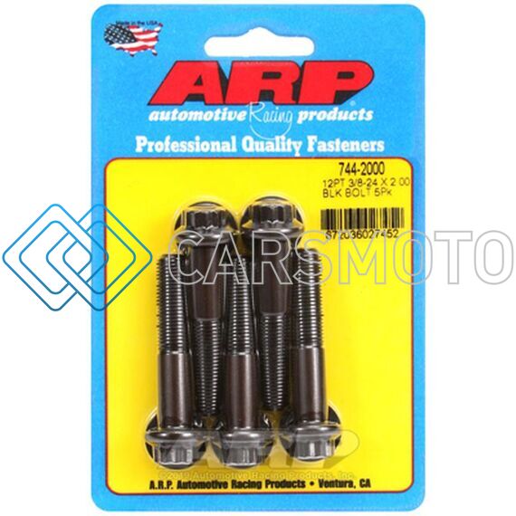 ARP 744-2000 3/8-24 X 2.000 12PT BLACK OXIDE BOLTS (5/PKG)