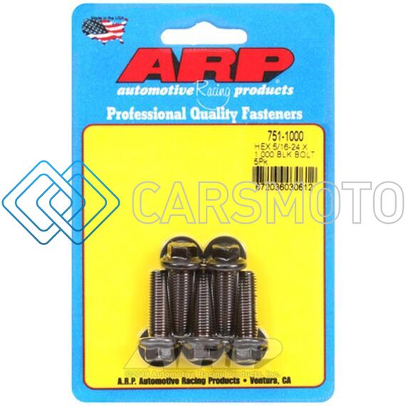ARP 751-1000 5/16-24 X 1.000 HEX BLACK OXIDE BOLTS (5/PKG)