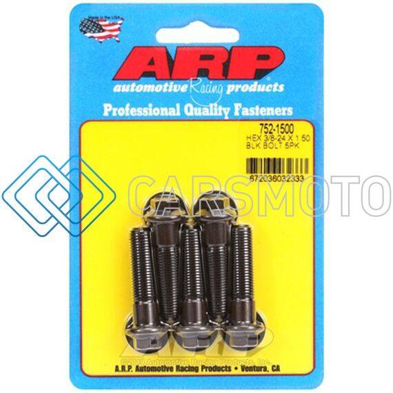 ARP 752-1500 3/8-24 X 1.500 HEX BLACK OXIDE BOLTS (5/PKG)