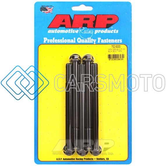 ARP 752-5000 3/8 INCH -24 X 5.000 BLACK HEX OXIDE BOLTS (5/PKG)