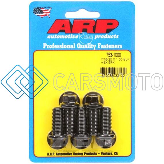 ARP 753-1000 7/16-20 X 1.000 HEX BLACK OXIDE BOLTS (5/PKG)