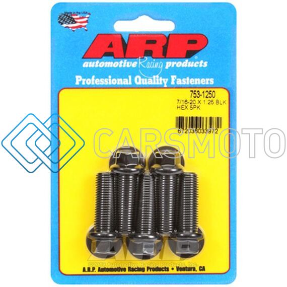 ARP 753-1250 7/16-20 X 1.250 HEX BLACK OXIDE BOLTS (5/PKG)
