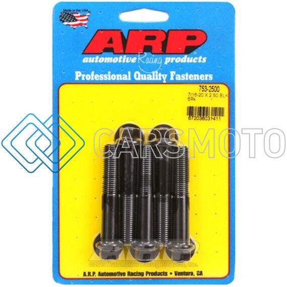 ARP 753-2500 7/16-20 X 2.500 HEX BLACK OXIDE BOLTS (5/PKG)