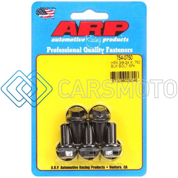 ARP 754-0750 3/8-24 X .750 HEX 7/16 WRENCHING OXIDE BOLTS - BLACK