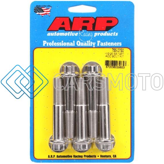 ARP 755-2750 1/2 INCH -20 X 2.750 12PT SS BOLTS (5/PKG)