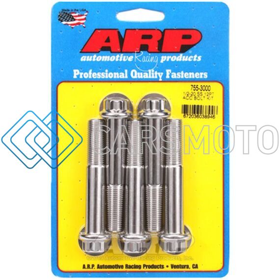 ARP 755-3000 1/2IN -20 X 3.000IN 12PT SS BOLTS (5/PKG)