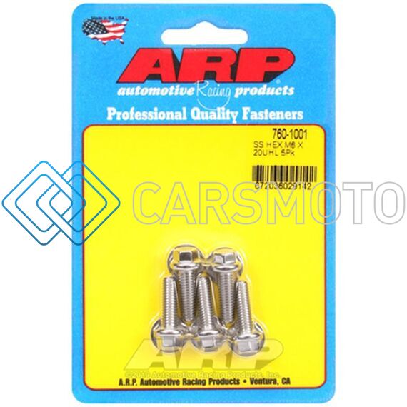 ARP 760-1001 M6 X 1.00 X 20 HEX SS BOLTS