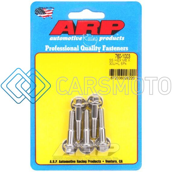 ARP 760-1003 M6 X 1.00 X 30 STAINLESS STEEL HEX BOLT KIT