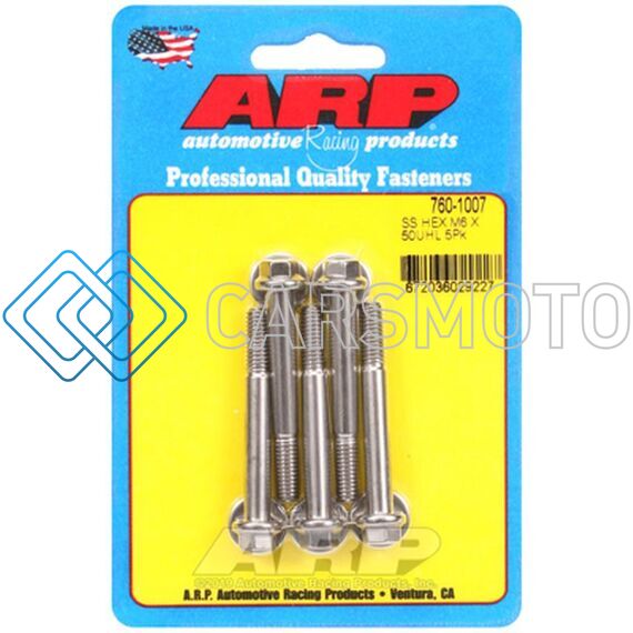ARP 760-1007 M6 X 1.00 X 50 SS HEX BOLTS (5/PKG)