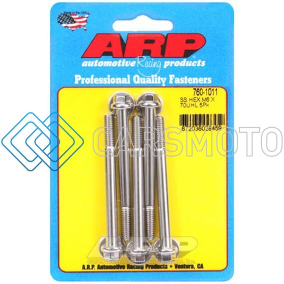 ARP 760-1011 M6 X 1.00 X 70 SS HEX BOLTS (5/PKG)