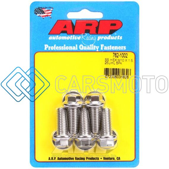 ARP 762-1002 M10 X 1.50 X 25 HEX SS BOLTS (5/PKG)