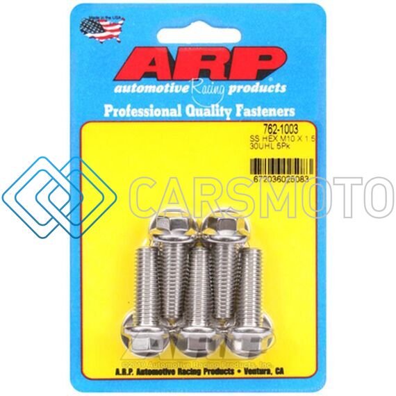 ARP 762-1003 M10 X 1.50 X 30 SS HEX BOLTS (5/PKG)