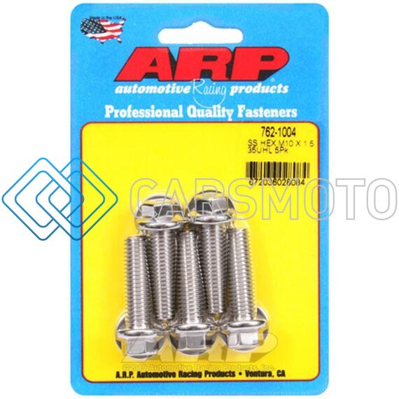 ARP 762-1004 M10 X 1.50 X 35 SS HEX BOLTS (5/PKG)