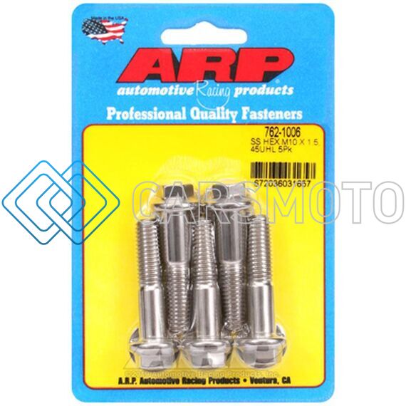 ARP 762-1006 M10 X 1.50 X 45 HEX SS BOLTS (5/PKG)