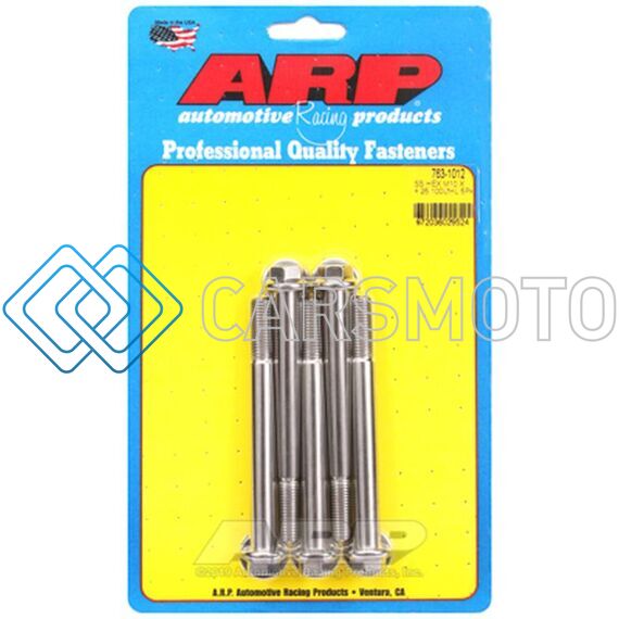 ARP 763-1012 M10 X 1.25 X 100 SS HEX BOLTS (5/PKG)